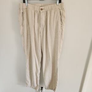 Tommy Bahama Pants Beige Drawstring Linen Blend Lightweight Beach Men's L